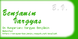 benjamin vargyas business card